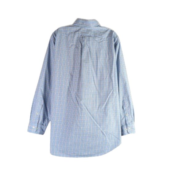 Ralph Lauren Shirt Mens button down Blue Plaid Shirt Logo Size 16.5 - Picture 2 of 9